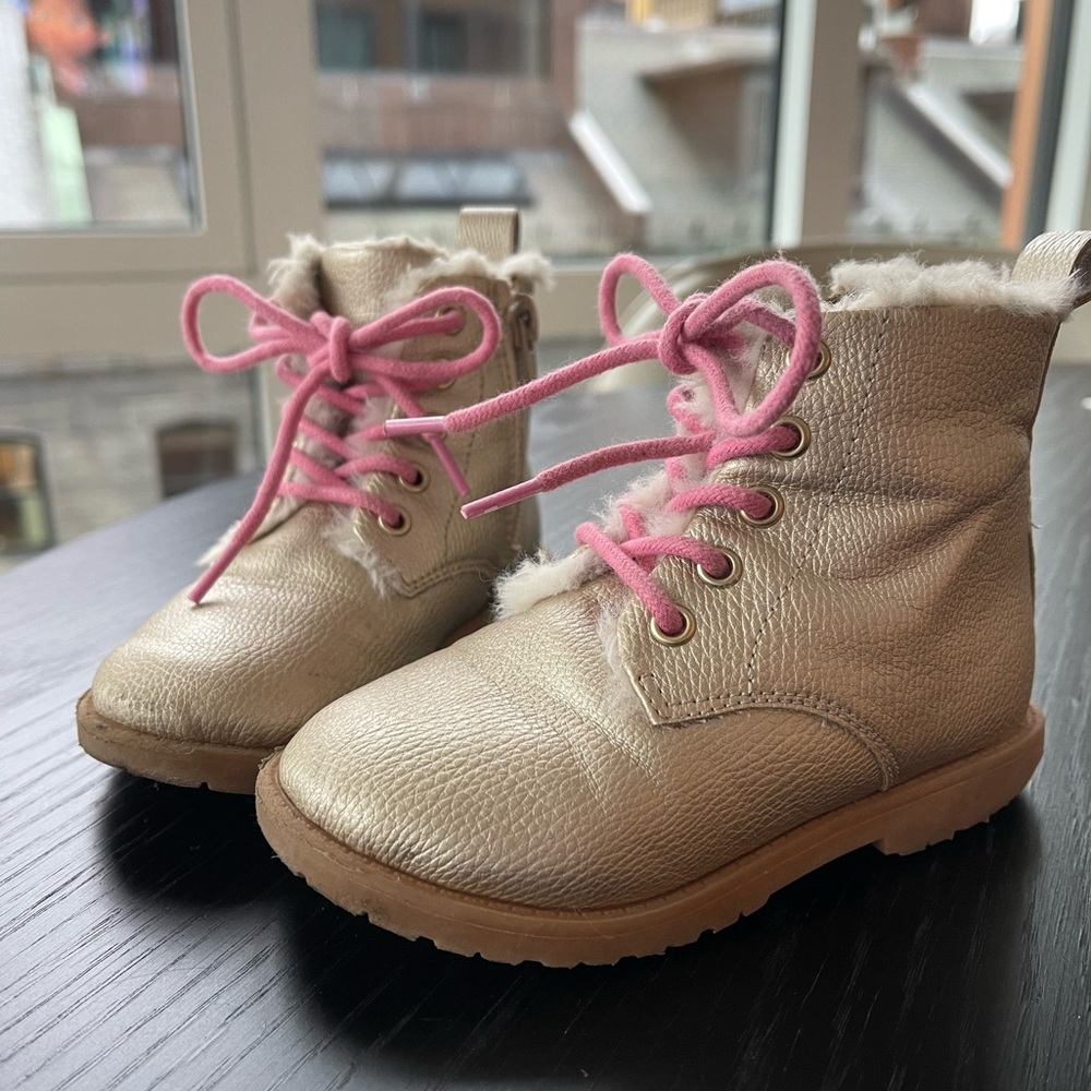 EUC soft gold with pink laces size 7 toddler purchased from Nordstrom.